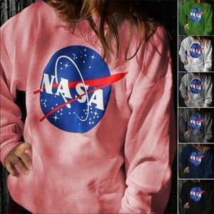 Ladies winter NASA printed long sleeve sweater